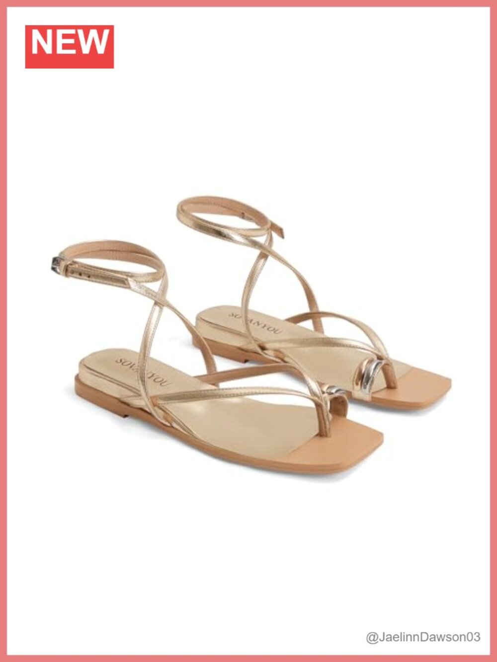 Strappy Flat Sandals with Cross Ankle Strap Open Toe Beach Casual - Picture 4 of 6